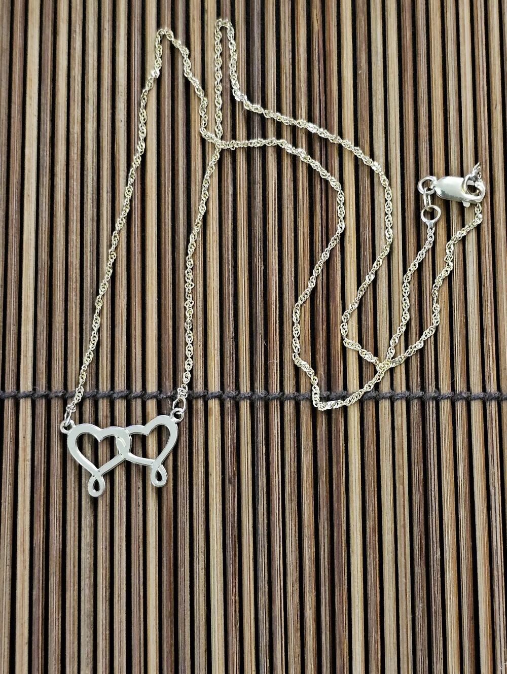 14k Double Heart Yellow Gold Necklace